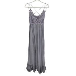 Free People Grey Adela Dress Size Medium